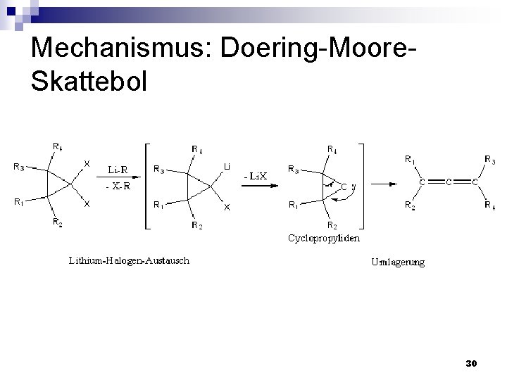 Mechanismus: Doering-Moore. Skattebol 30 