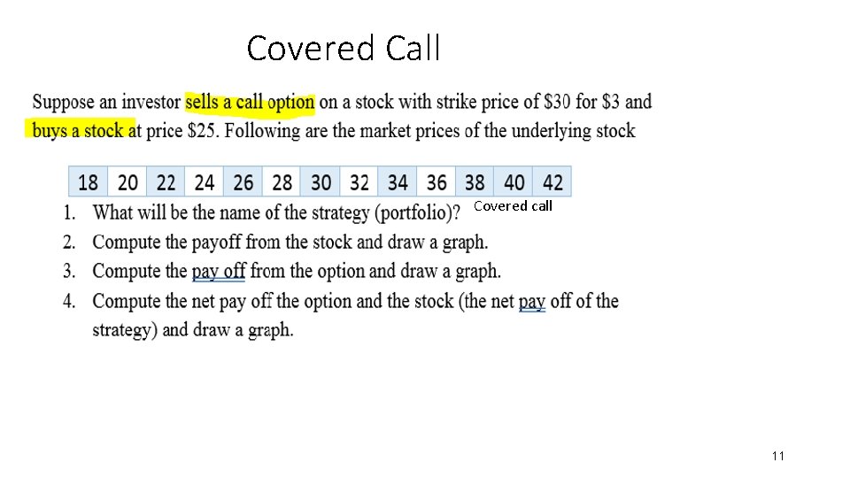Covered Call Covered call 11 