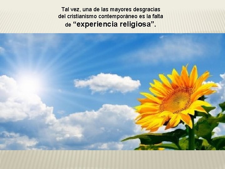Tal vez, una de las mayores desgracias del cristianismo contemporáneo es la falta de