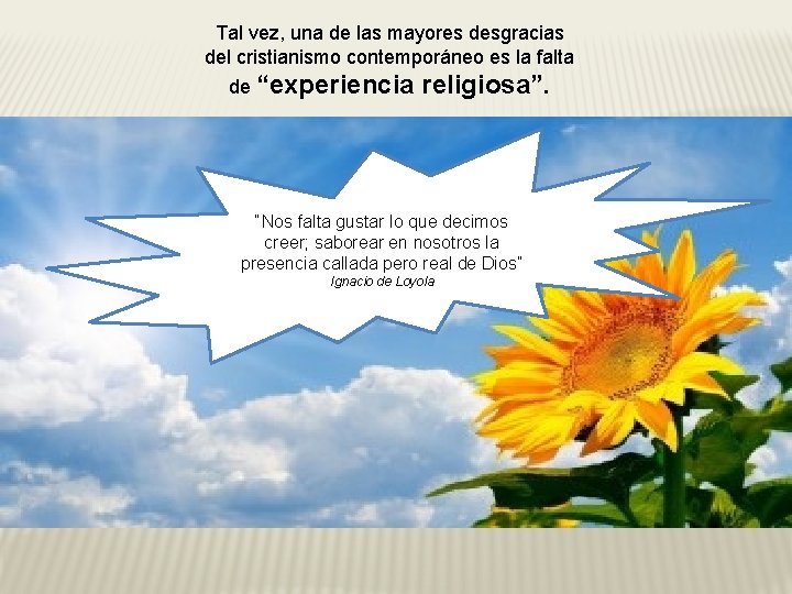 Tal vez, una de las mayores desgracias del cristianismo contemporáneo es la falta de