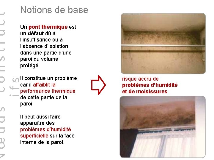 œuds construct ifs Notions de base Un pont thermique est un défaut dû à