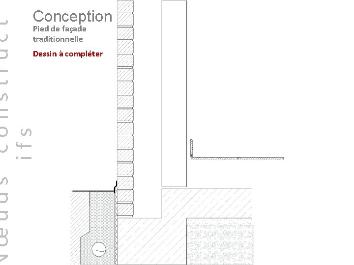 œuds construct ifs Conception Pied de façade traditionnelle Dessin à compléter 