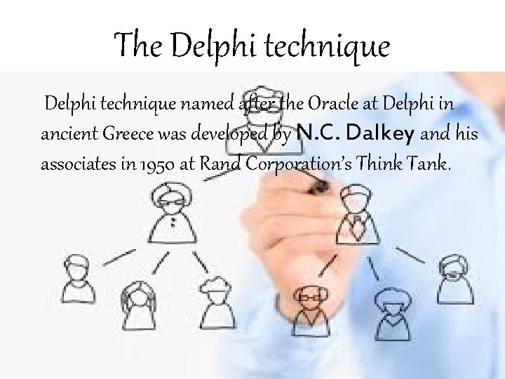 The Delphi technique named after the Oracle at Delphi in ancient Greece was developed