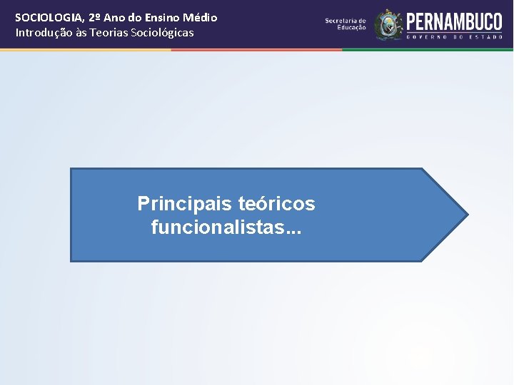 SOCIOLOGIA, 2º Ano do Ensino Médio Introdução às Teorias Sociológicas Principais teóricos funcionalistas. .