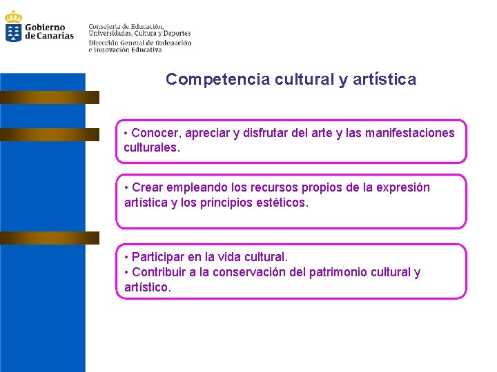 Competencia cultural y artística • Conocer, apreciar y disfrutar del arte y las manifestaciones