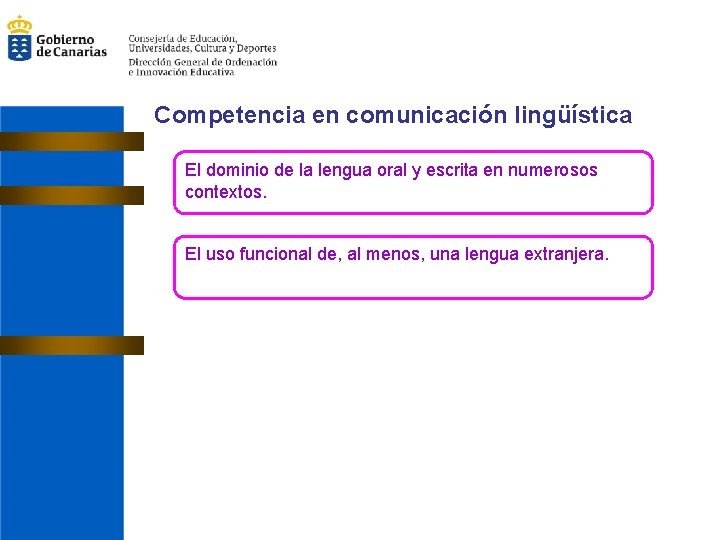 Competencia en comunicación lingüística El dominio de la lengua oral y escrita en numerosos
