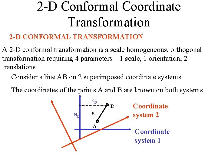 2 -D Conformal Coordinate Transformation 2 -D CONFORMAL TRANSFORMATION A 2 -D conformal transformation