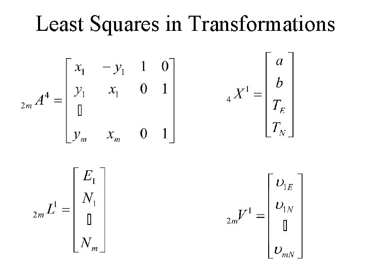 Least Squares in Transformations 