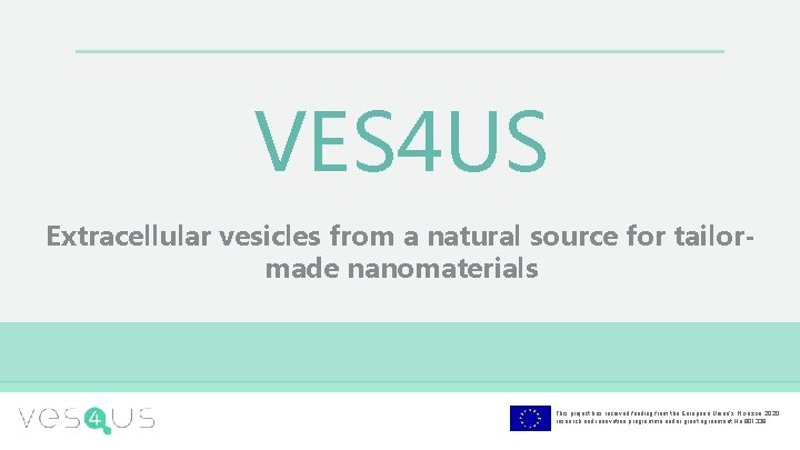 VES 4 US Extracellular vesicles from a natural source for tailormade nanomaterials This project