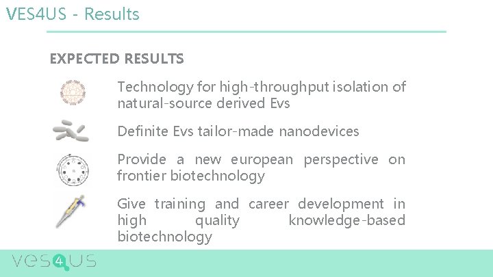VES 4 US - Results EXPECTED RESULTS Technology for high-throughput isolation of natural-source derived
