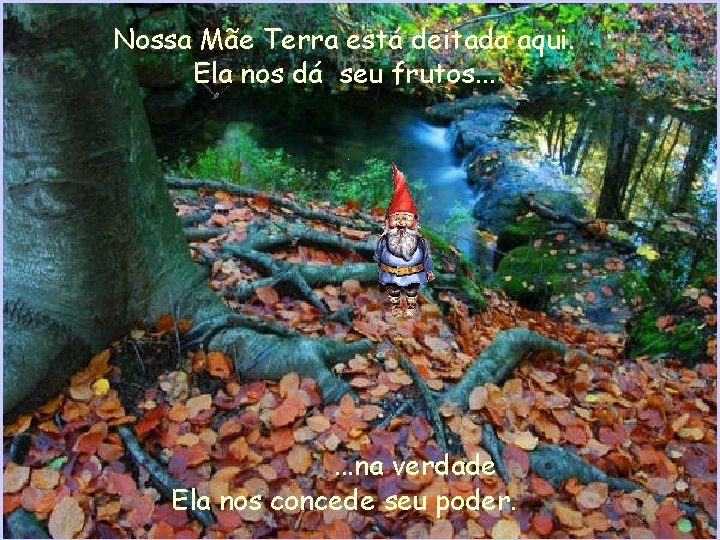 Nossa Mãe Terra está deitada aqui. Ela nos dá seu frutos. . . na