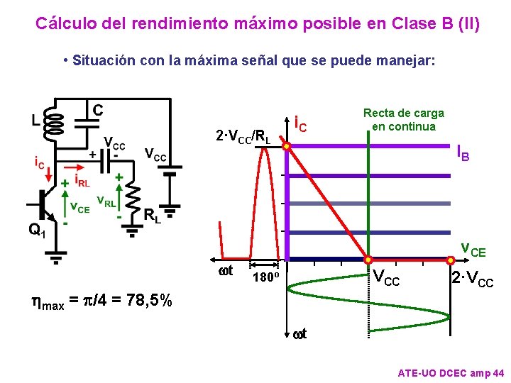Cálculo del rendimiento máximo posible en Clase B (II) • Situación con la máxima