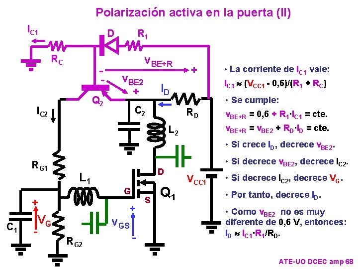 Polarización activa en la puerta (II) IC 1 R 1 D RC Q 2