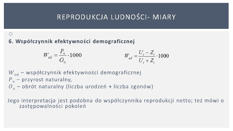 REPRODUKCJA LUDNOŚCI MIARY 