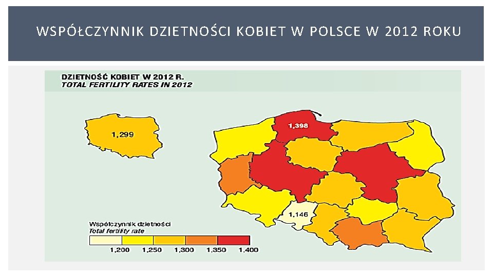 WSPÓŁCZYNNIK DZIETNOŚCI KOBIET W POLSCE W 2012 ROKU 