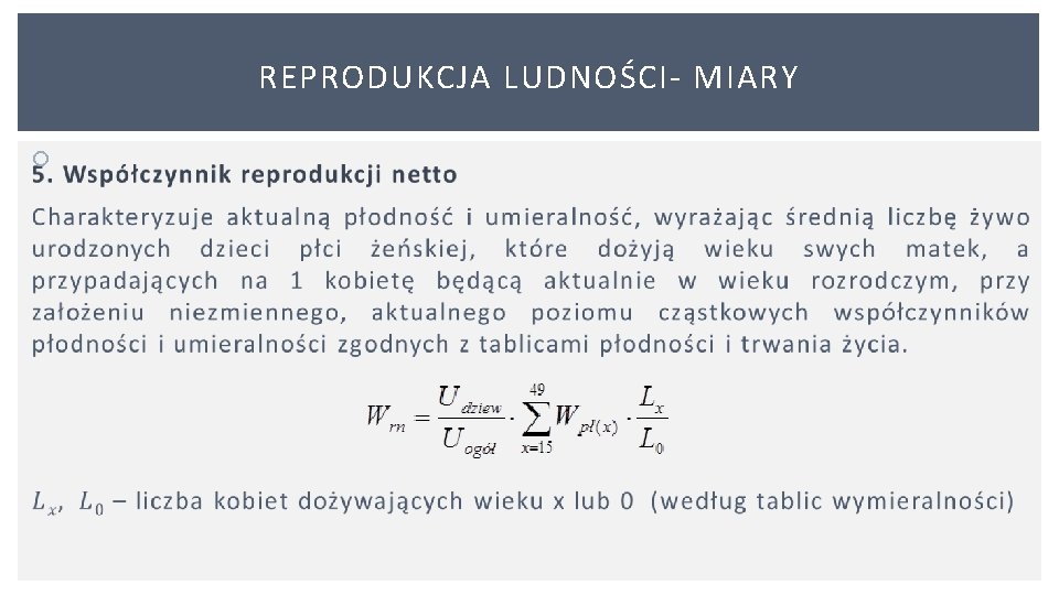 REPRODUKCJA LUDNOŚCI MIARY 