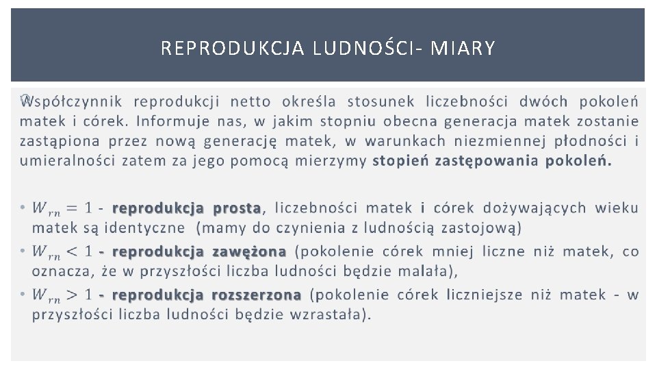 REPRODUKCJA LUDNOŚCI MIARY 