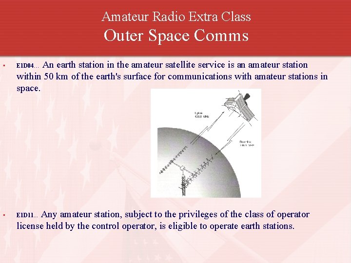 Amateur Radio Extra Class Outer Space Comms An earth station in the amateur satellite