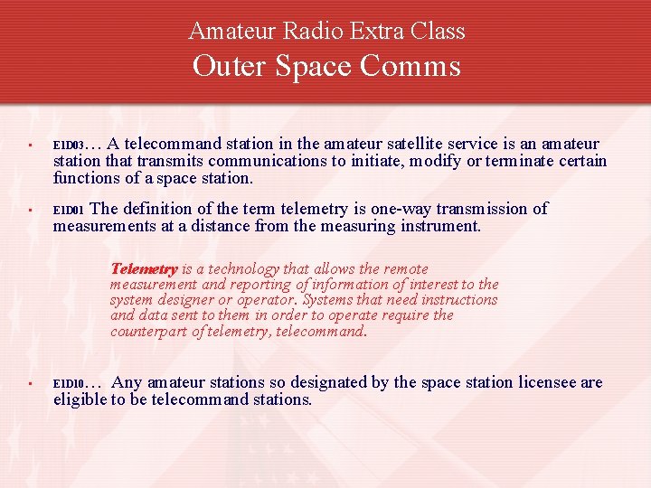 Amateur Radio Extra Class Outer Space Comms … A telecommand station in the amateur