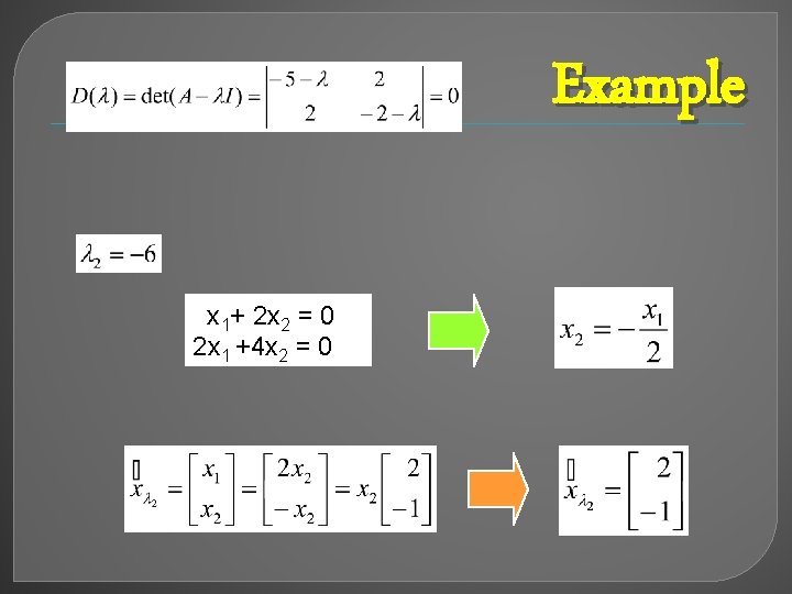 Example x 1+ 2 x 2 = 0 2 x 1 +4 x 2