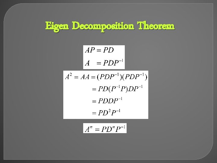 Eigen Decomposition Theorem 