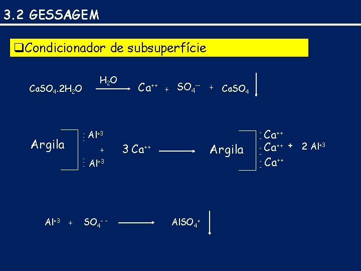 3. 2 GESSAGEM q. Condicionador de subsuperfície H 2 O Ca. SO 4. 2