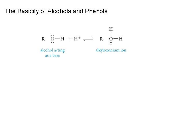 The Basicity of Alcohols and Phenols 