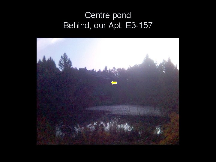 Centre pond Behind, our Apt. E 3 -157 