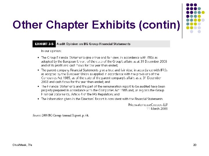 Other Chapter Exhibits (contin) Choi/Meek, 7/e 20 Other Chapter Exhibits (contin) Choi/Meek, 7/e 20