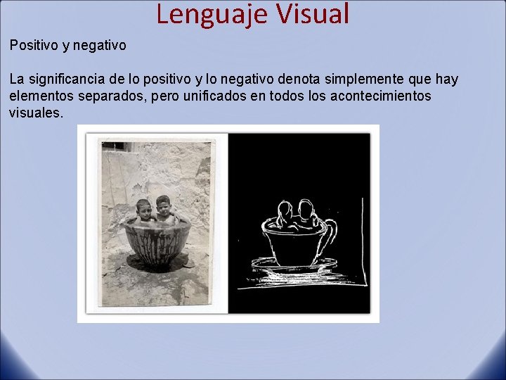 Lenguaje Visual Positivo y negativo La significancia de lo positivo y lo negativo denota