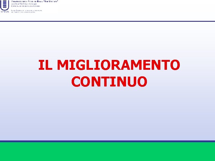 IL MIGLIORAMENTO CONTINUO 