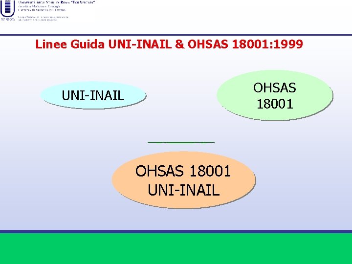 Linee Guida UNI-INAIL & OHSAS 18001: 1999 OHSAS 18001 UNI-INAIL 