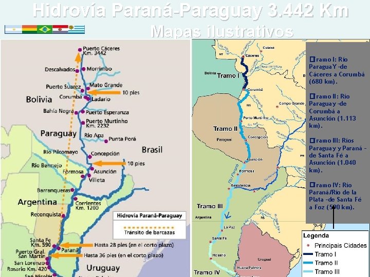 Hidrovía Paraná-Paraguay 3. 442 Km Mapas ilustrativos �Tramo I: Río Paragua. Y –de Cáceres