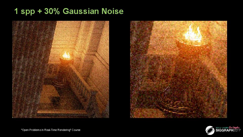 1 spp + 30% Gaussian Noise 38 “Open Problems in Real-Time Rendering” Course 