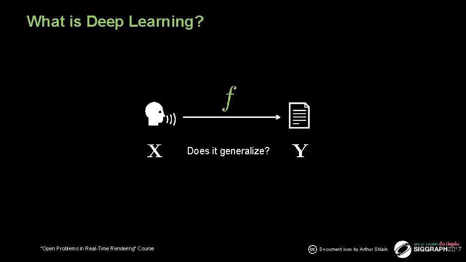 What is Deep Learning? Does it generalize? 6 “Open Problems in Real-Time Rendering” Course