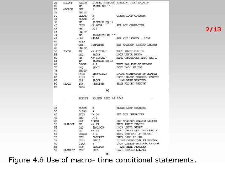 2/13 Figure 4. 8 Use of macro- time conditional statements. 