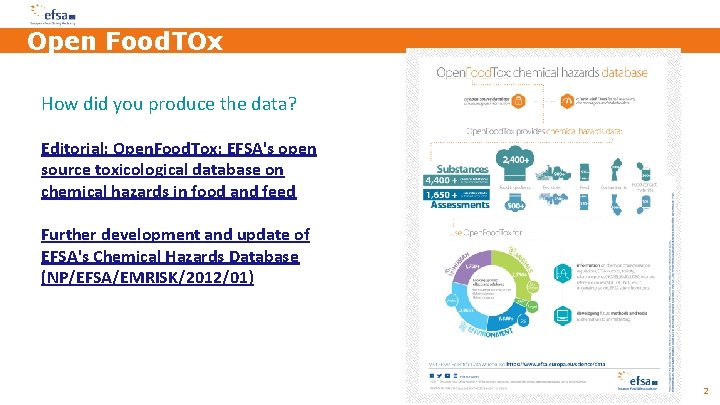 Open Food. TOx How did you produce the data? Editorial: Open. Food. Tox: EFSA's Open Food. TOx How did you produce the data? Editorial: Open. Food. Tox: EFSA's