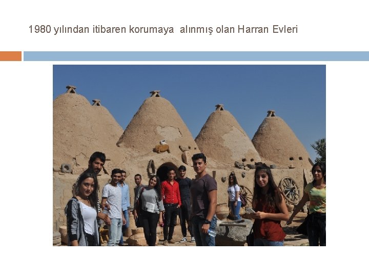 1980 yılından itibaren korumaya alınmış olan Harran Evleri 