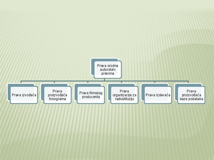 Prava srodna autorskim pravima Prava izvođača Prava proizvođača fonograma Prava filmskog producenta Prava organizacije