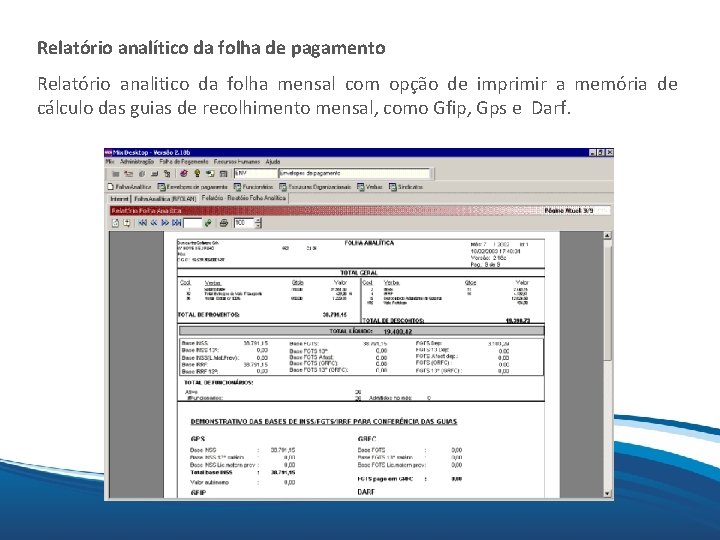 Mix Relatório analítico da folha de pagamento Relatório analitico da folha mensal com opção