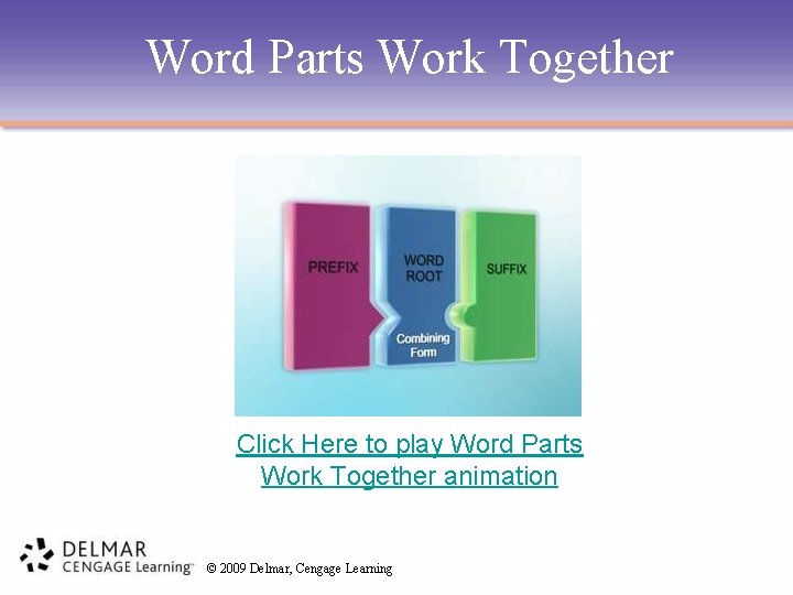 Word Parts Work Together Click Here to play Word Parts Work Together animation ©