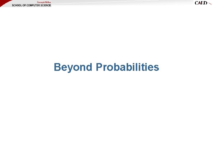Beyond Probabilities Beyond Probabilities