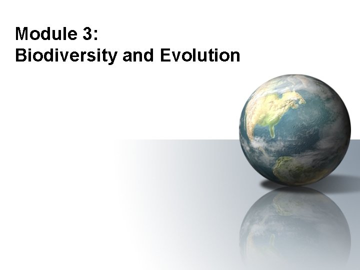 Module 3: Biodiversity and Evolution 