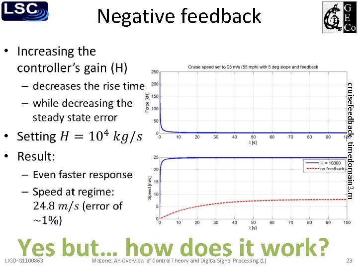 Negative feedback • cruisefeedback_timedomain 3. m Yes but… how does it work? LIGO-G 1100863