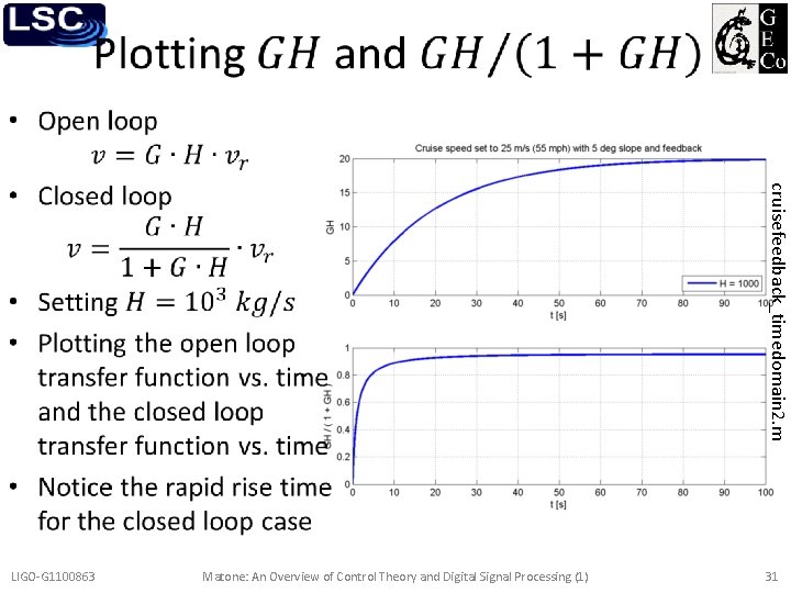  • cruisefeedback_timedomain 2. m LIGO-G 1100863 Matone: An Overview of Control Theory and