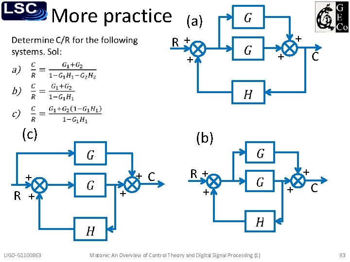 More practice (a) R+ + • + + C (c) (b) + R +