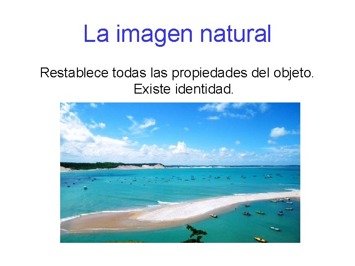 La imagen natural Restablece todas las propiedades del objeto. Existe identidad. 