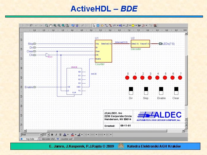 Active. HDL – BDE E. Jamro, J. Kasperek, P. J. Rajda © 2009 Katedra