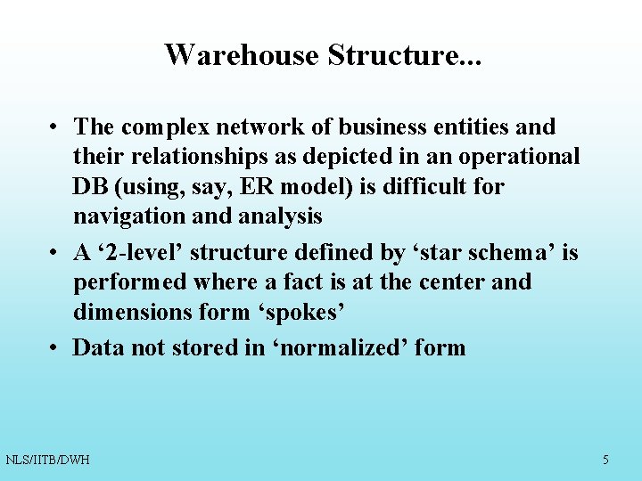Warehouse Structure. . . • The complex network of business entities and their relationships Warehouse Structure. . . • The complex network of business entities and their relationships