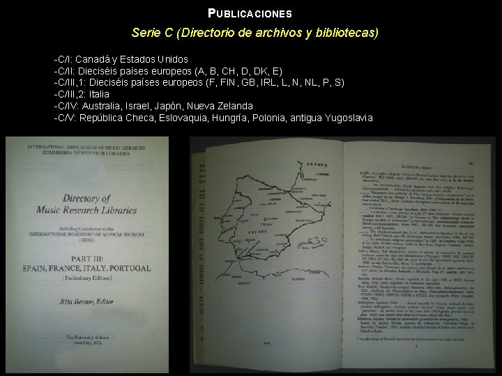 PUBLICACIONES Serie C (Directorio de archivos y bibliotecas) -C/I: Canadá y Estados Unidos -C/II: